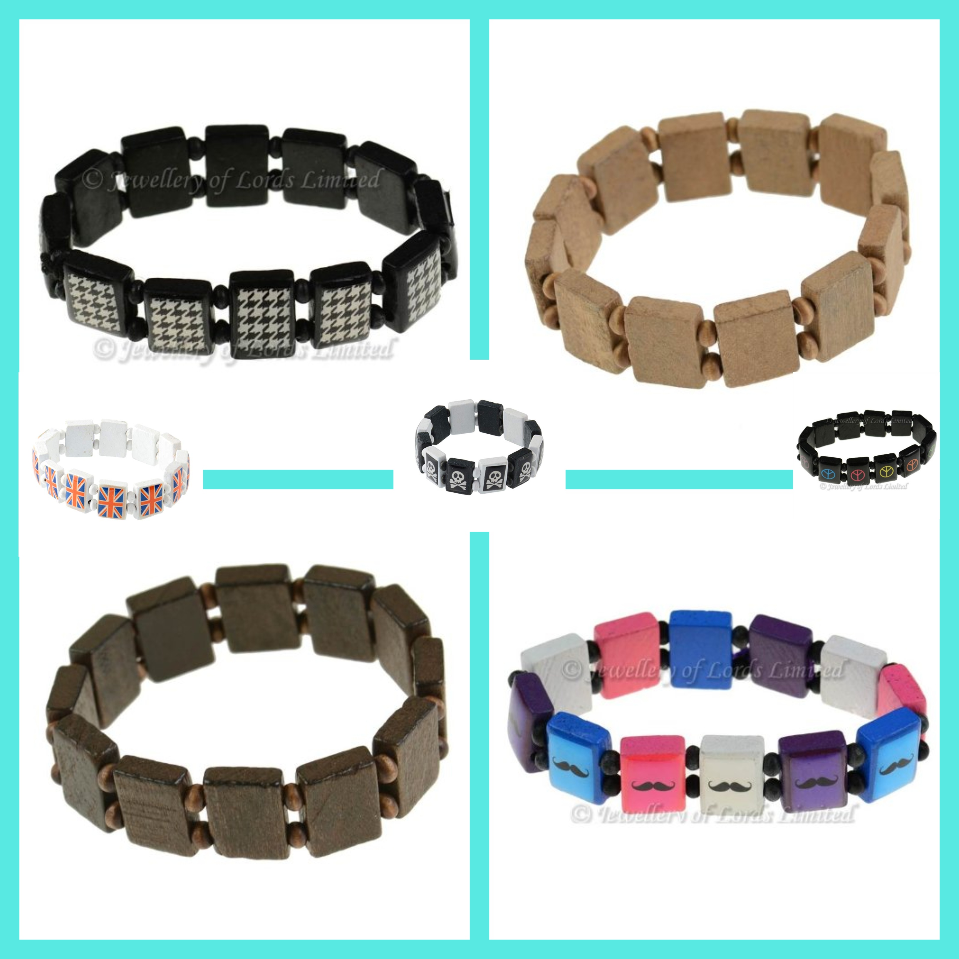 Wholesale Lot 120 Square Bead Bracelets Fashion Jewellery Mixed Designs