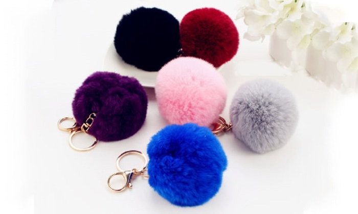 HANDBAG CHARM KEY RING FURRY AND SOFT