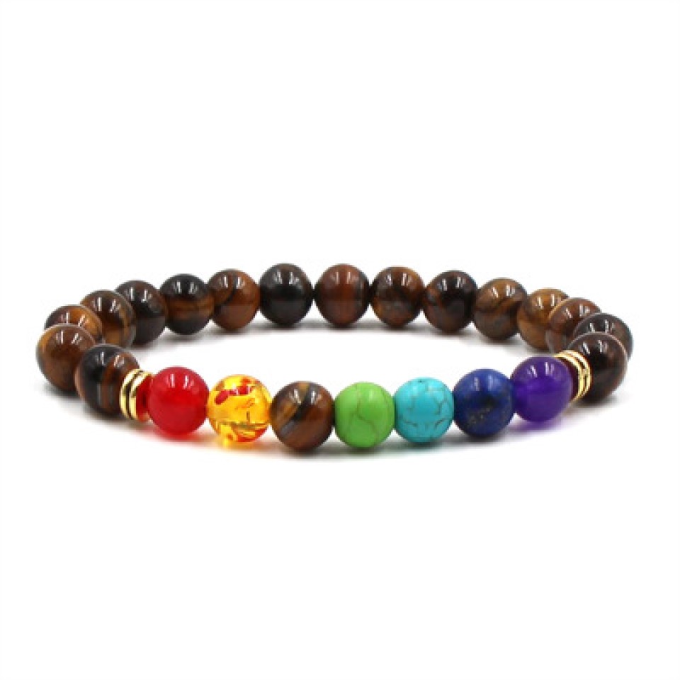 10pcs - Colorful and Tiger Eye Beads Bracelet Unisex|GCC001-9|UK SELLER