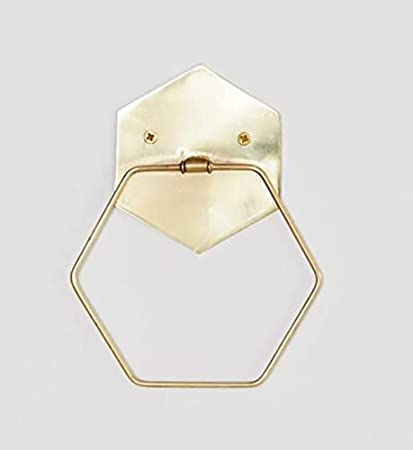 Joblot  x10 urban outfitters hexagon towel rings gold coloured