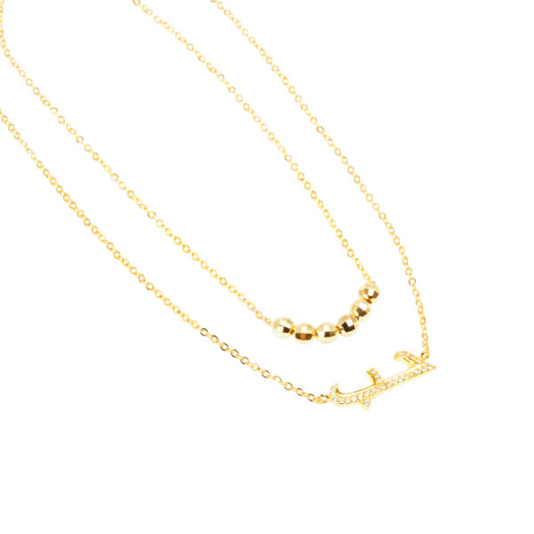 Double layered necklace arabic LOVE symbol - Gold Plated