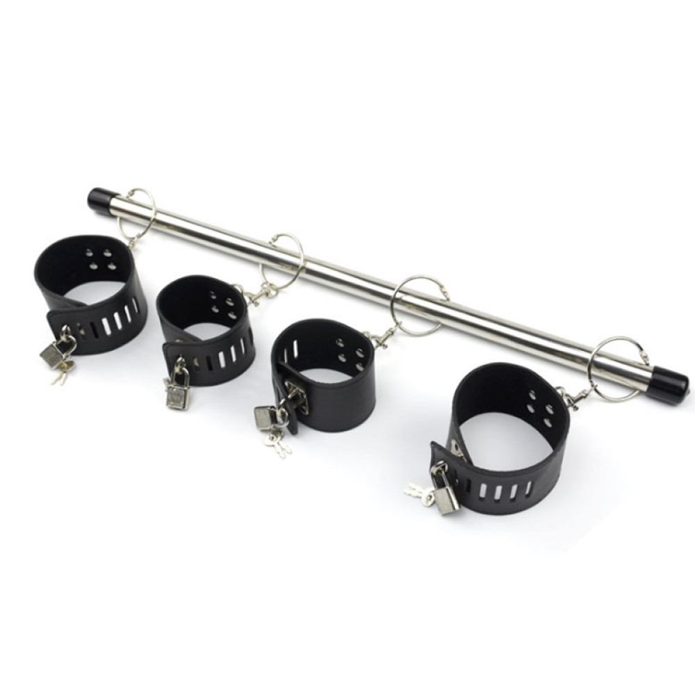 10 pcs - Luxury Restraint Bondage Set With Bar, Ankle Cuffs and Handcuffs|GCSM018|UK SELLER