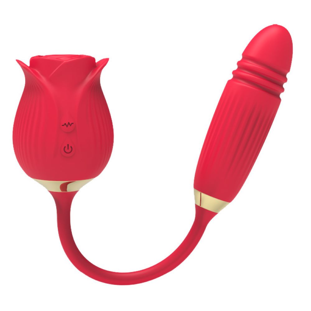 5 pcs - 12 Frequencies Flaming Rose Mini Massager Vibrator 5 Modes Suctions - Red|GCAP119-Red|UK SELLER