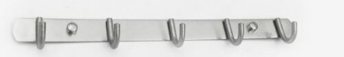 stainless wall hooks 5 pegs steel fixings useful towels,coats fixings included