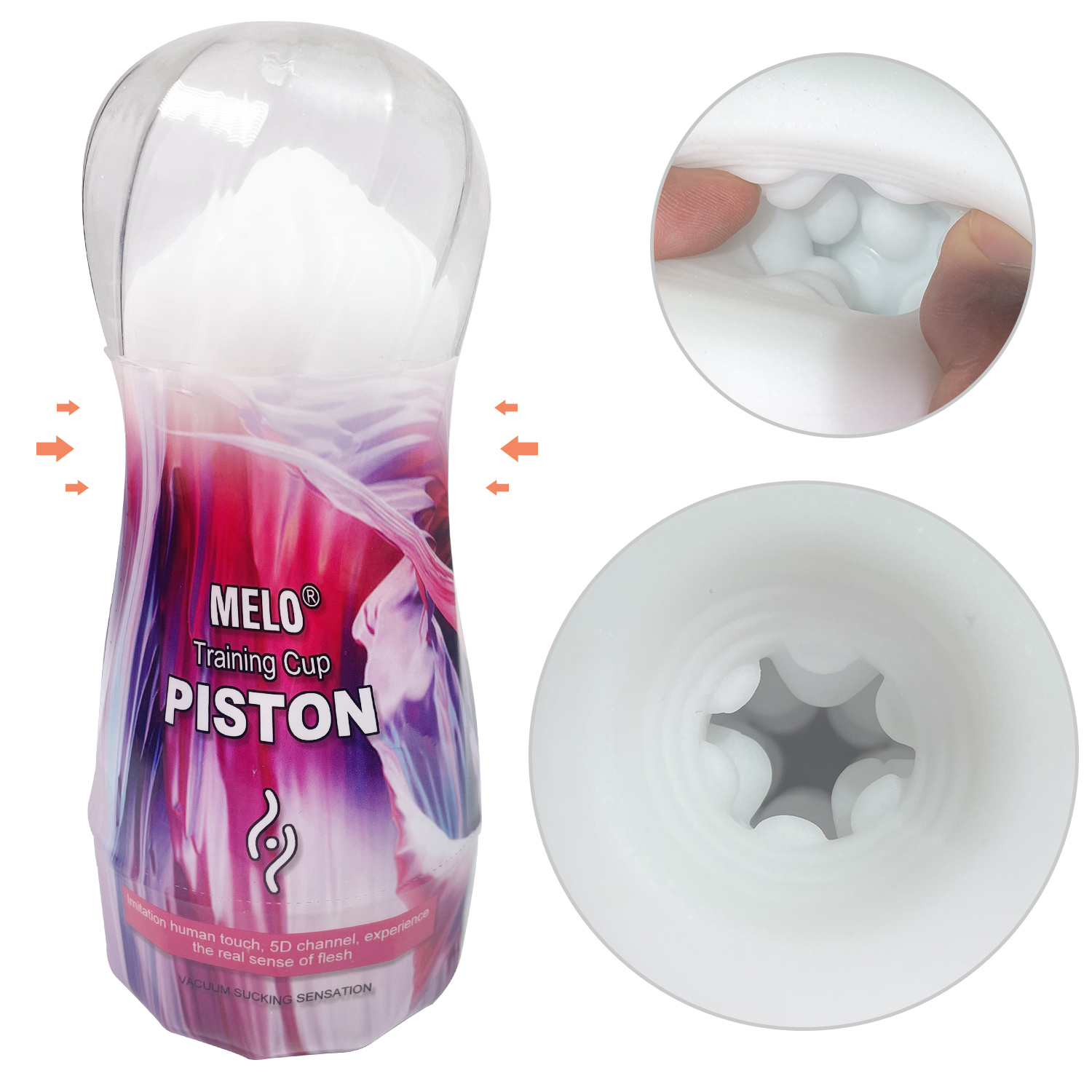 5 pcs - Melo Male Masturbator Training Cup 5D Channel Vacuum Sucking|GCAP111|UK SELLER