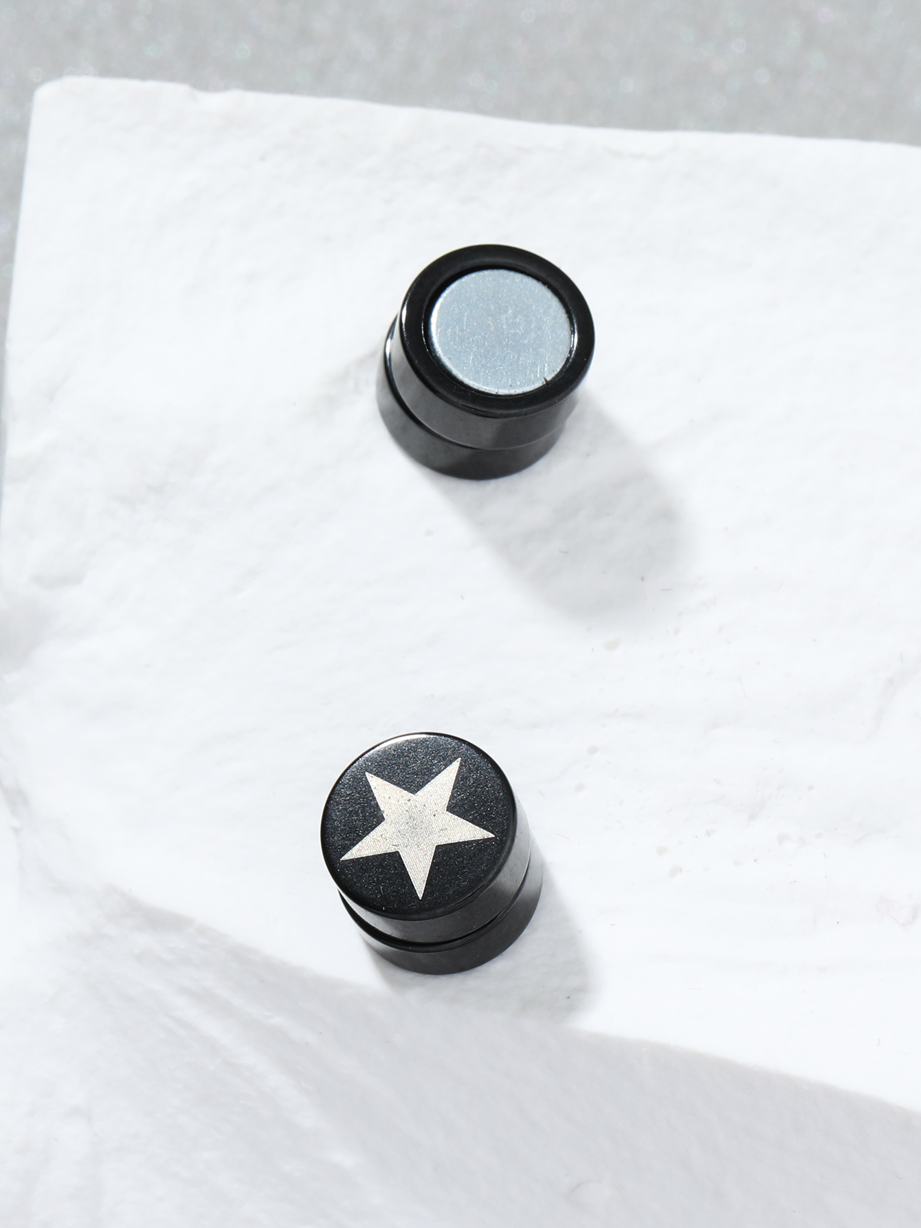 10 Pairs - Stainless Steel Magnetic Non pierced Black Star Stud Earrings|GCJ556|UK SELLER