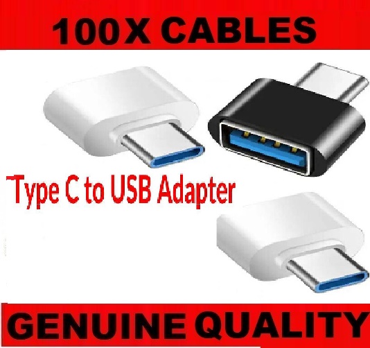 100 X Samsung Galaxy S8 S9 S10 S20 S21 Type C To USB OTG  Adapter Wholesale Bulk