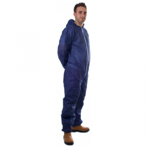 One Off Joblot of 37 Supertouch Navy PP Non-Woven Disposable Coveralls