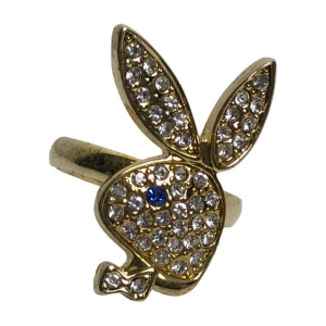 Wholesale Joblot of 50 Ladies Playboy Adjustable Gold Bunny Logo Rings