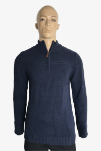 One Off Joblot of 4 Men's Brakeburn Navy Knitted Quarter Zip - Size M