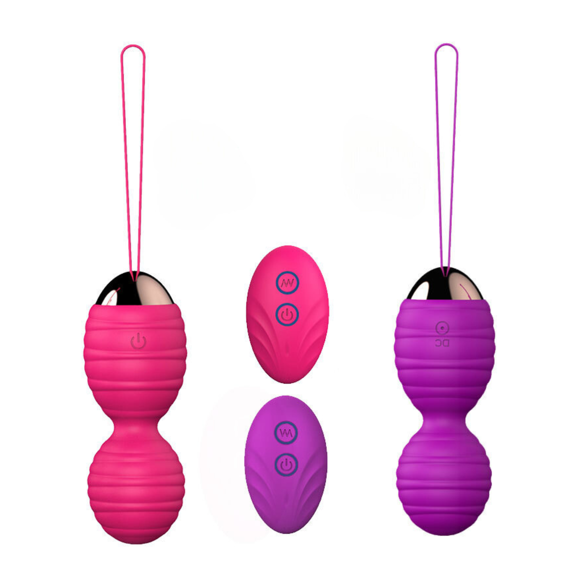 5pcs - MELO Kegel Balls Women Sex Toys Silicone Clitoral Massager Vibrator with Remote Control-Random Colour|GCAP185-Pink/Purple|UK seller