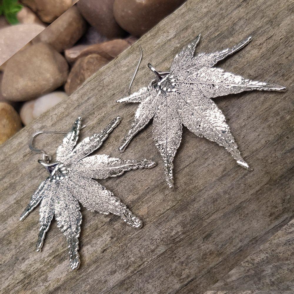 Silver Plate Japanese Maple Earrings