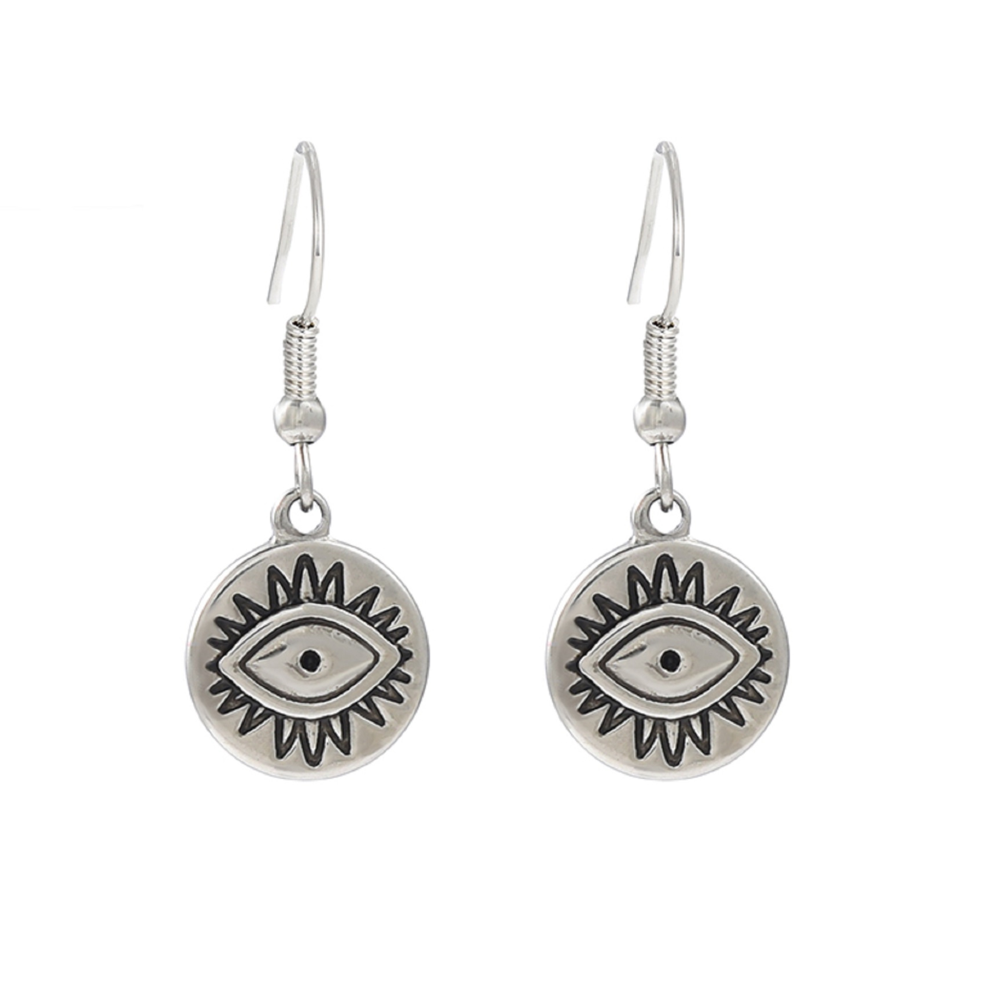 10pcs-Women Evil Eye Dangle Hook Earrings in Silver Tone|GCJ611|UK seller