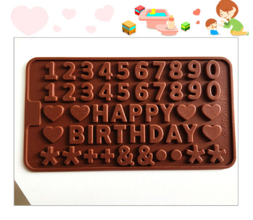 One Off Joblot -- 61 Happy Birthday Silicone Mould Chocolate Fondant Jelly Ice Cube Mold Baking Jelly Birthday Parties Magic Home Baking Kids Activity