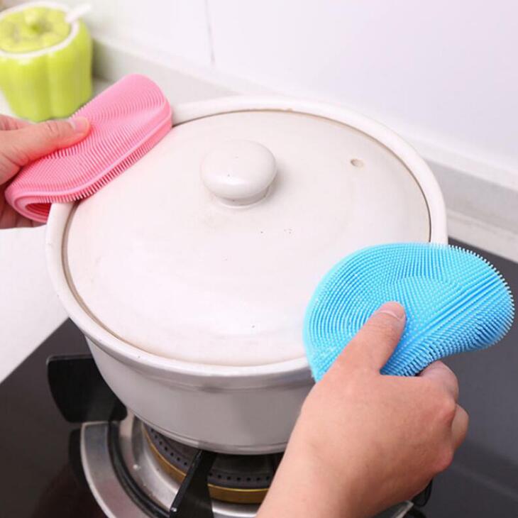 352 Small Size One Off Wholesale Lot Silicone Kitchen Dish Washing Brush Sponge Scrubber Pot Pan BBQ Cleaner