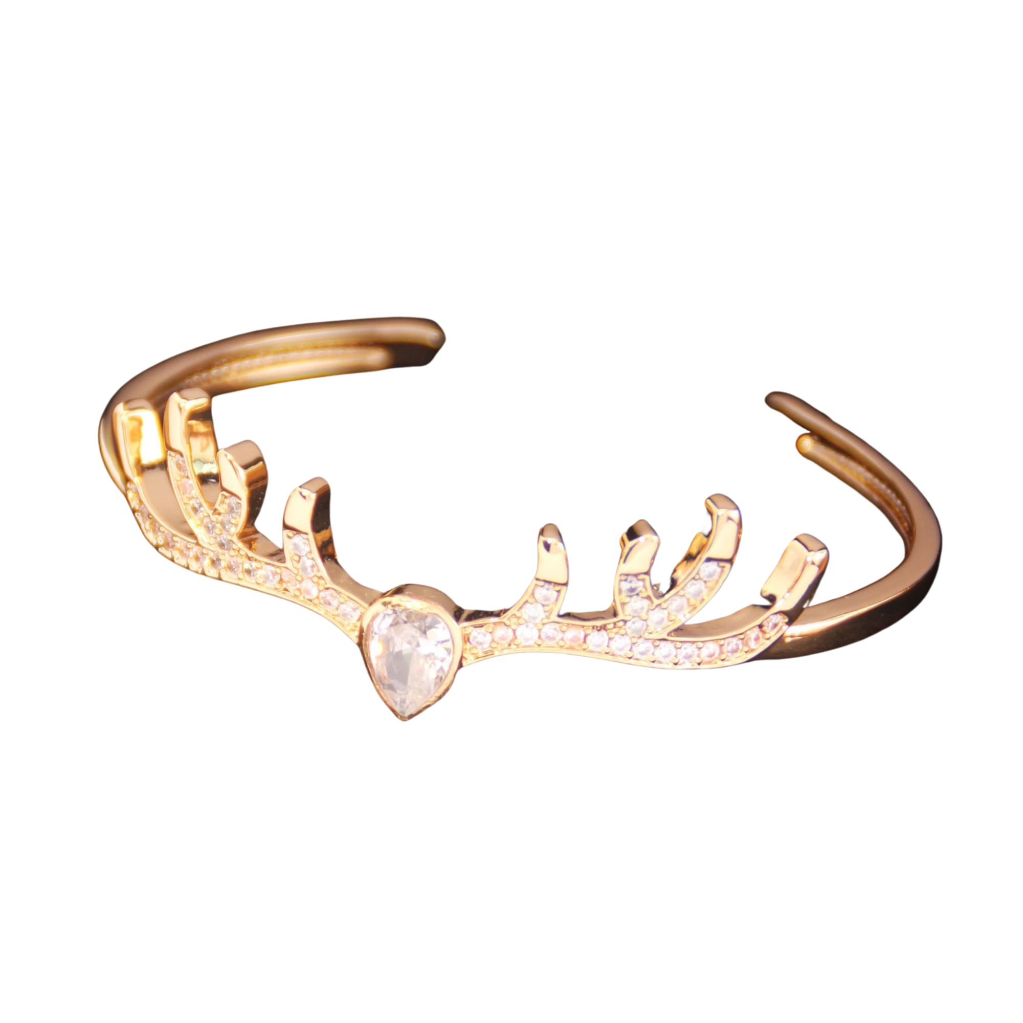 10pcs-Women Sparkly Crystal Deer Antler Bangle in Gold Tone|GCJ702|UK seller