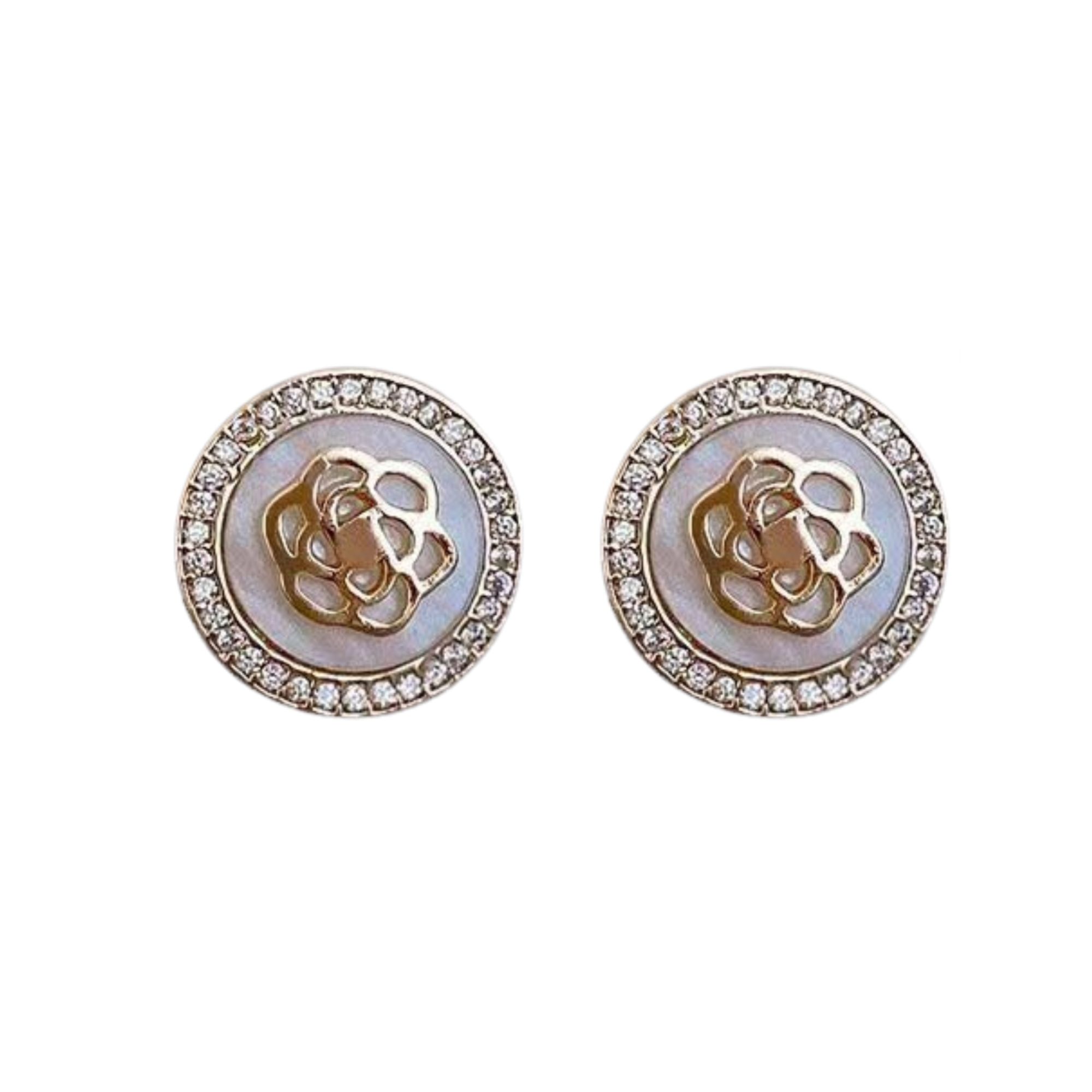 10pcs-Women Fashion Round Flower Earrings in Gold Tone|GCJ721|UK seller