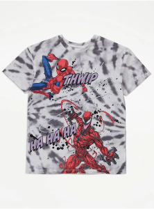 Wholesale Joblot of 6 Ex-Chainstore Marvel Spider-Man Carnage Tie Dye T-Shirts