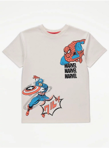 One Off Joblot of 4 Ex-Chainstore Marvel Superhero Cream T-Shirts