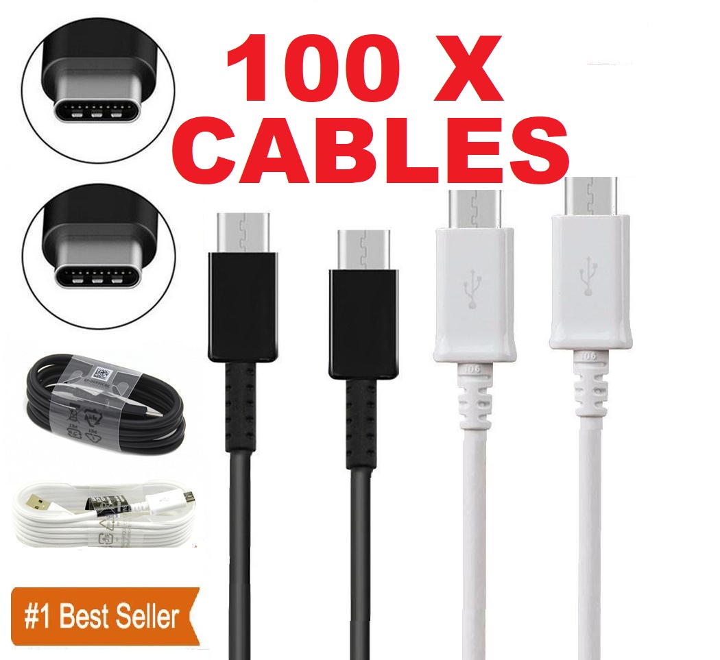 100 x compatible type C to C USB Charger cable for Samsung Amazon Huawei iPhone 15