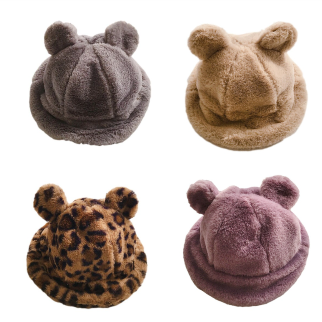 Mixed - Toddler Teddy Bear Faux Fur Hats 