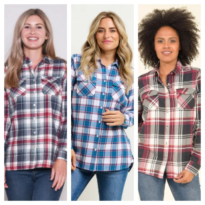 One Off Joblot of 4 Ladies Brakeburn Mixed Checked Flannel Shirts