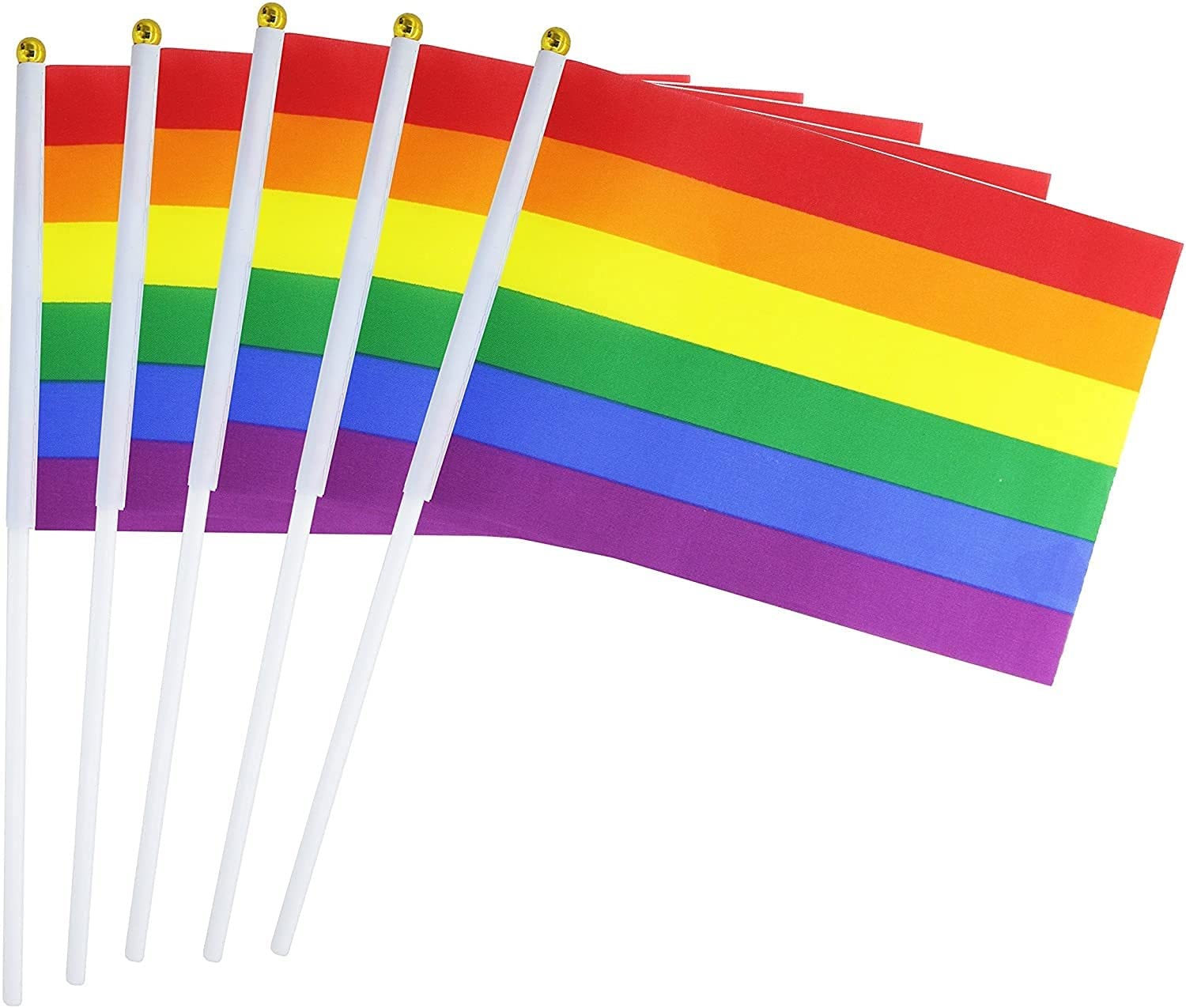 New Job Lot 2000 x Gay Pride Stick Mini Flags 20cm x 14cm Wholesale RRP £6000