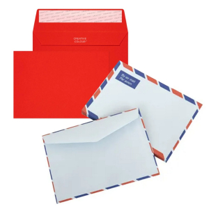 One Off Joblot of 126 Mixed Basildon Bond C6 Envelope Packs - Red & Air Mail