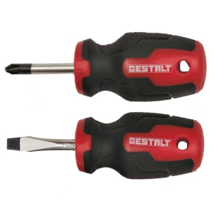 One Off Joblot of 504 Gestalt Tools Stubby Screwdriver Set - PH2 & Flat Head