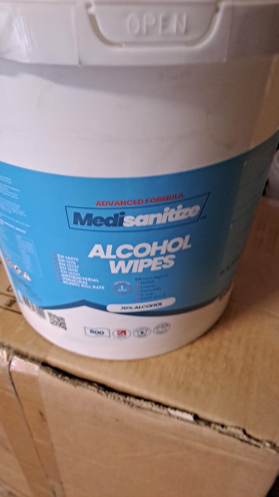 medisanitize brand tub of 500 wipes