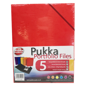 One Off Joblot of 40 Pukka Portfolio Files, Pack of 5 - Red, A4