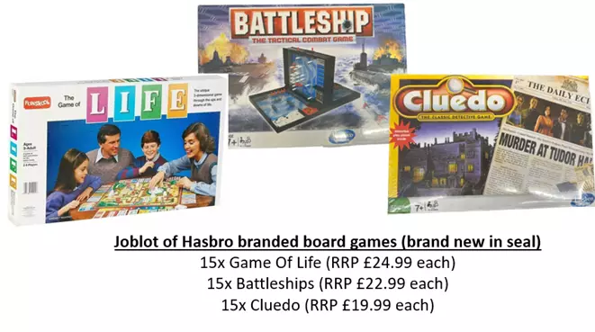 Joblot Hasbro 45 Branded BNIB Games Game Of Life, Cluedo, Battleship RRP £1499.55