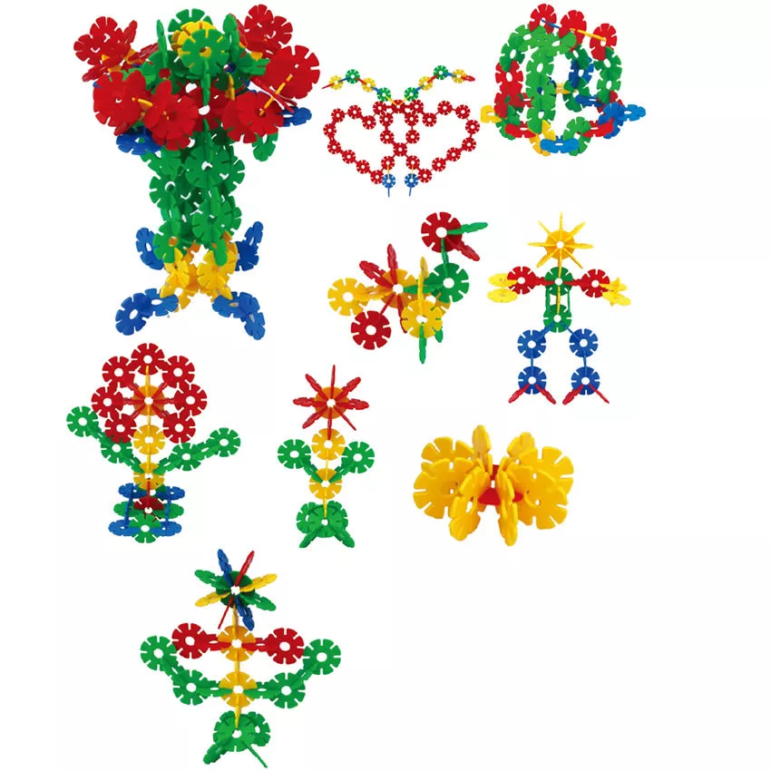 50x Connecta Flower Game Construction Shaped Piece Slot Colourful 400 PCS