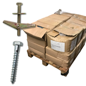 One Off Pallet of 32,800 Mixed Hex Head Wood Screws & Spring Toggles Screws