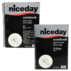 One Off Joblot of 180 Niceday Mixed A4 Notepads - Spiral Bound, Feint Ruled