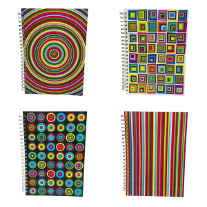 One Off Joblot of 24 Vivid Colours Mixed A4 Polyprop Twin Wire Notebooks