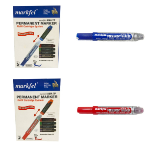 One Off Joblot of 48 Markfel Pack of 10 Red & Blue Permanent Markers