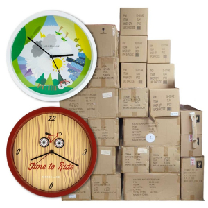 Pallets of Approx. 657 Kikkerland Mixed Bike Themed Wall Clocks