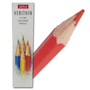 One Off Joblot of 114 Berol Verithin Pack of 12 Scarlet Red Coloured Pencils