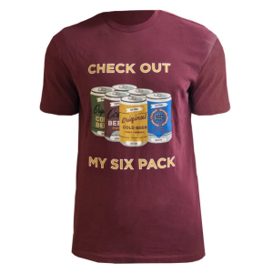 One Off Joblot of 5 Men's Ex-Chainstore Check Out My Six Pack T-Shirt