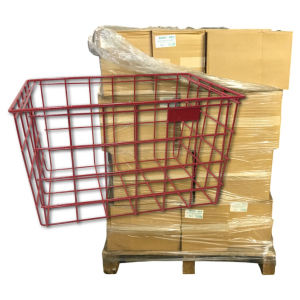 Pallet of 36 Hago Red Wire Portable Filing Baskets