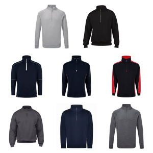 One Off Joblot of 10 Mixed Work 1/4 Zip Sweatshirts