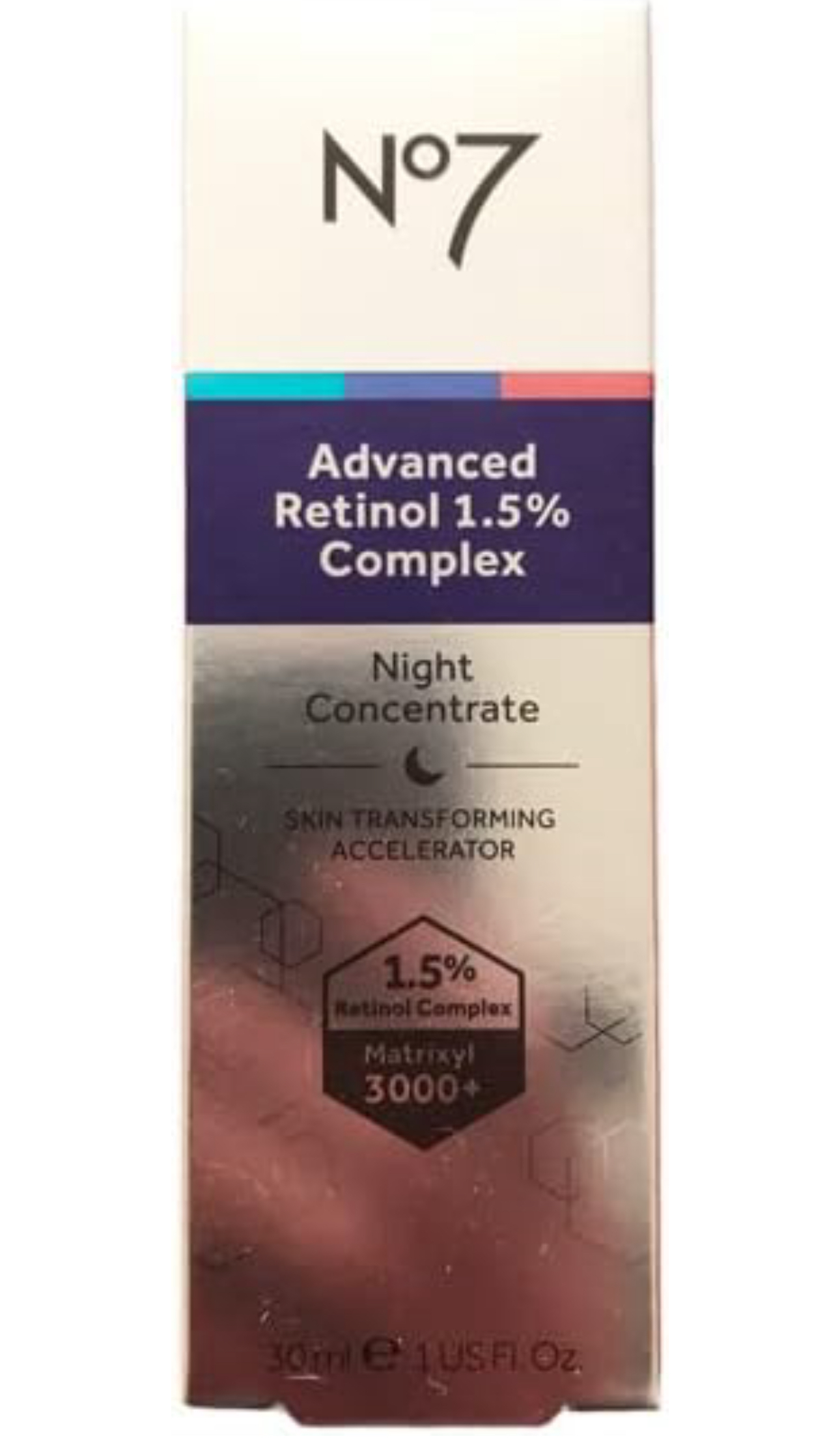 No7 Advanced Retinol 1.5% Complex Night Concentrate Skin Transforming Accelerator 30ml