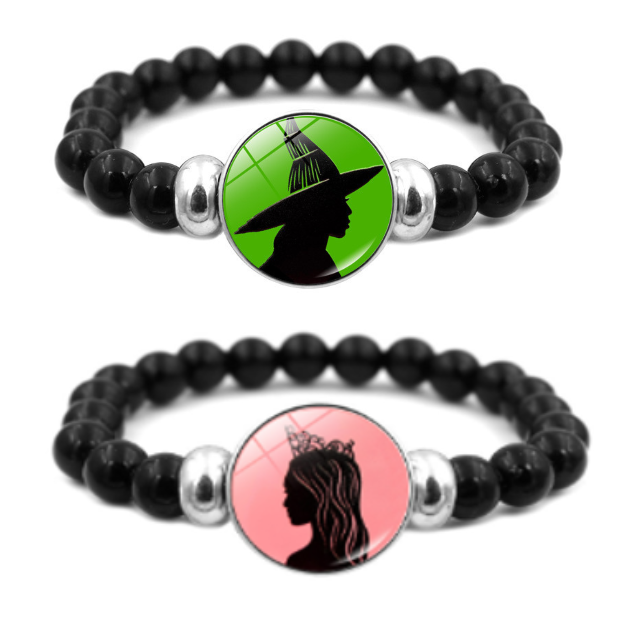 20pcs-Wicked Witch Inspired Elphaba & Glinda Friendship Beaded Bracelets-Black|GCJ750BR-Black |UK SELLER