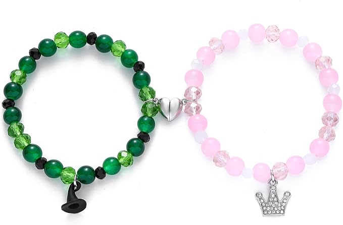 20pcs-Wicked Witch Inspired Elphaba & Glinda Friendship Crystal Bracelets|GCJ750BR-Magnetic|UK SELLER