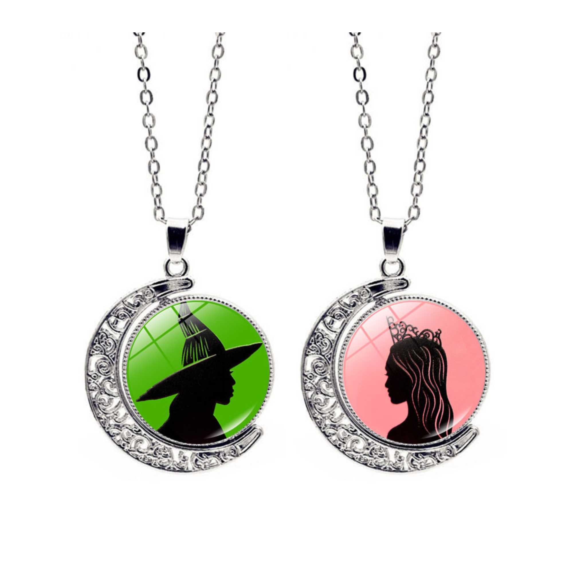 20pcs-Wicked Witch Inspired Elphaba Glinda Friendship Stainless Steel Spinning Necklace|GCJ750NK-Spin|UK SELLER