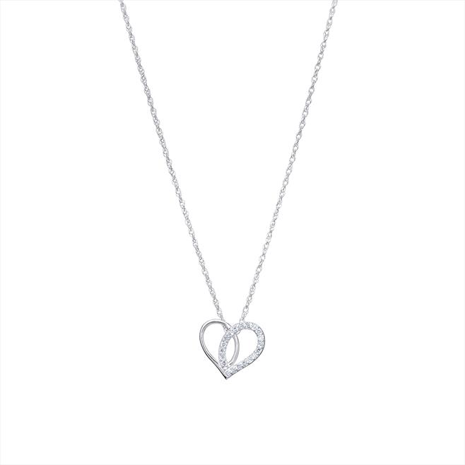 10pcs - S925 Sterling Silver Cubic Zirconia Heart Necklace|GCSN060D|UK SELLER