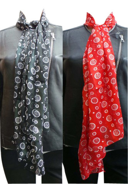 red and black ladies scarves