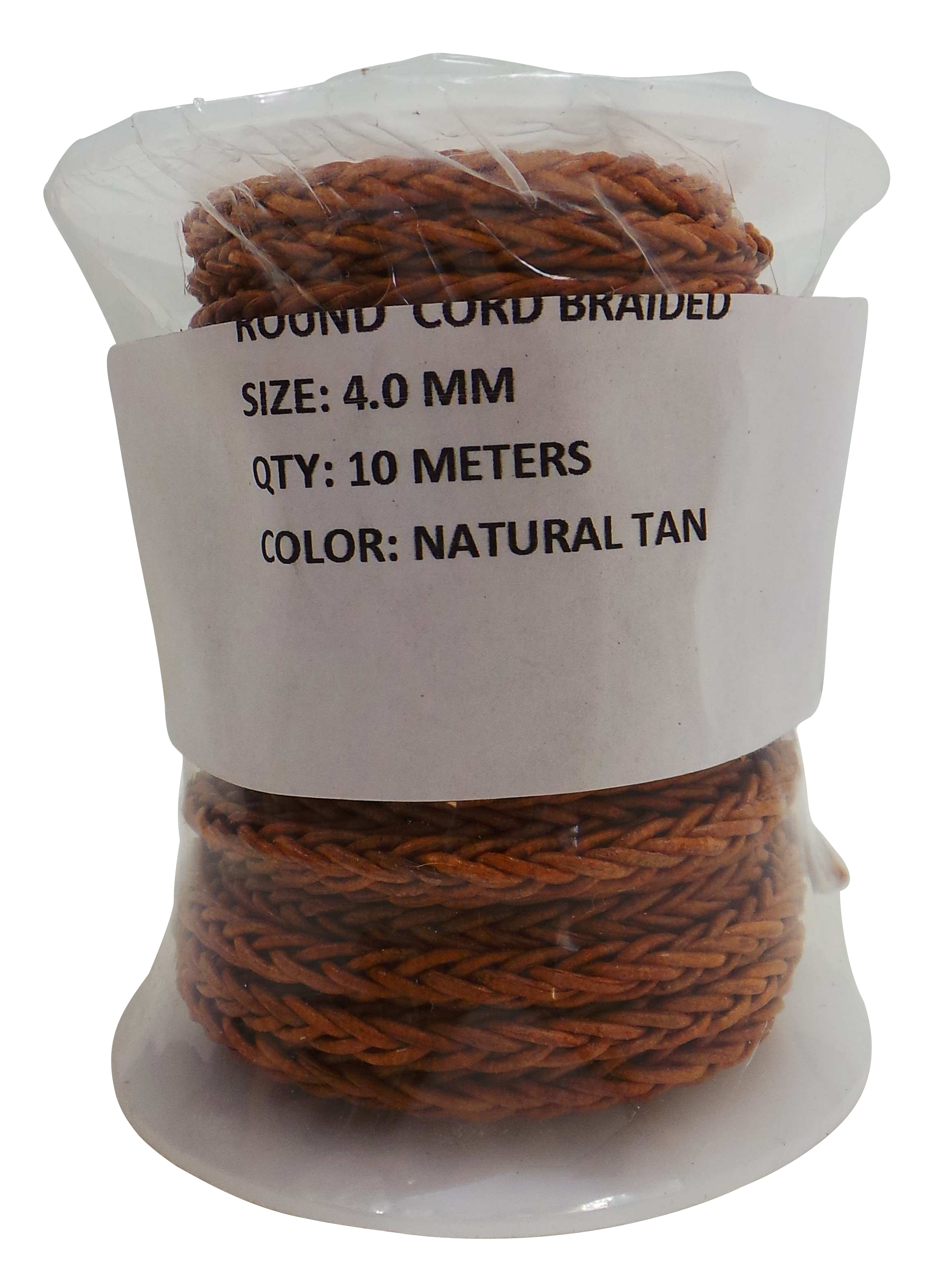 Joblot of 150m of Natural Round Braided Real Leather Cords 4mm Wide