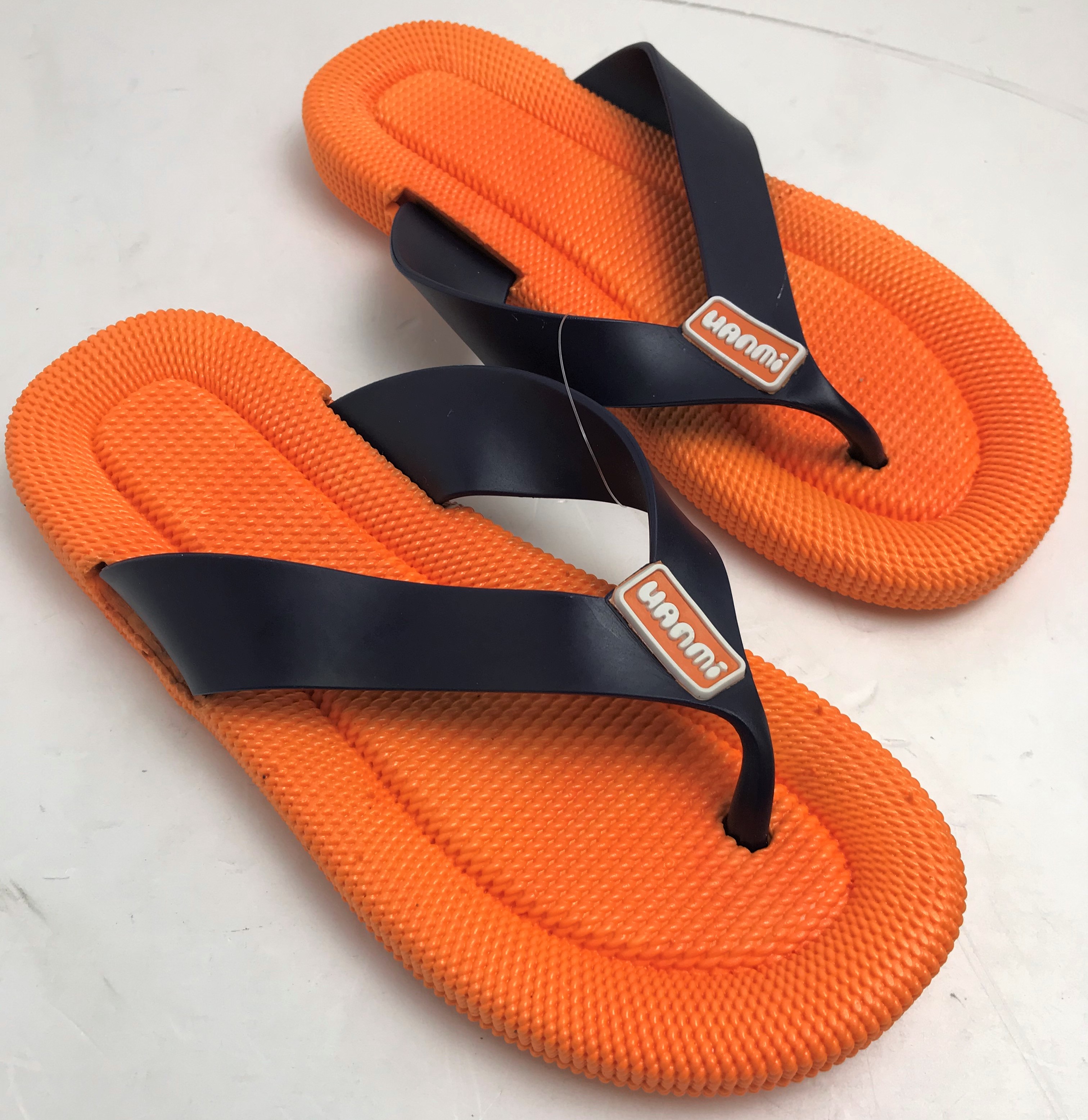 Joblot of 30 Mens Orange & Black Uanmi Summer Flip Flops Sizes 41-45